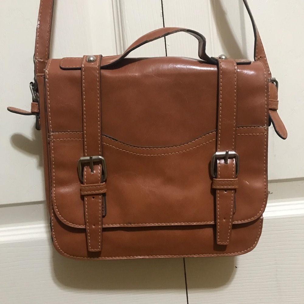 Brown crossbody satchel